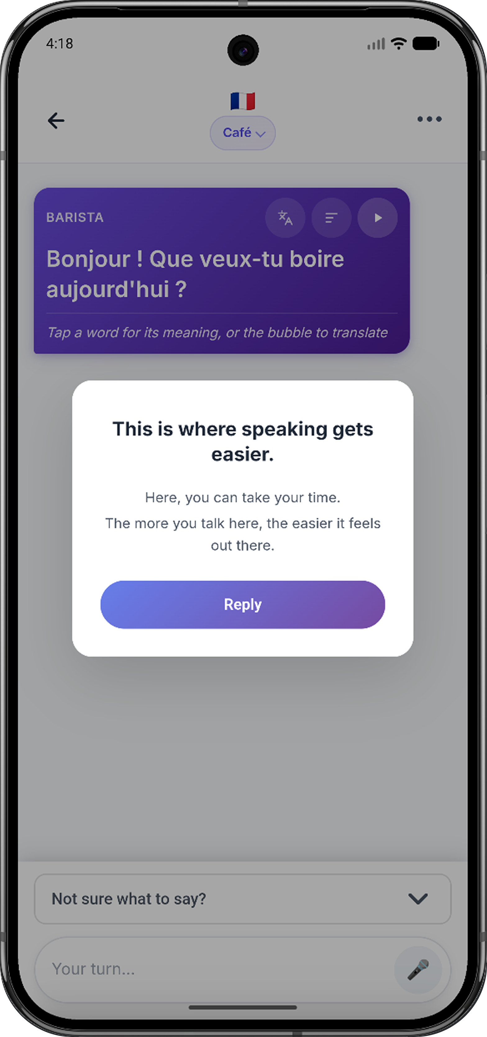 First conversation opening screen